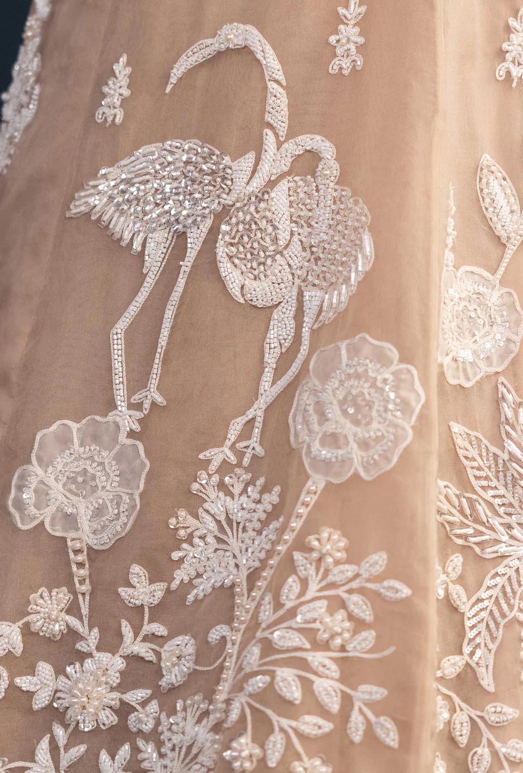 Athena Dusky Beige Plunging V-Neck Jacket Lehenga Set