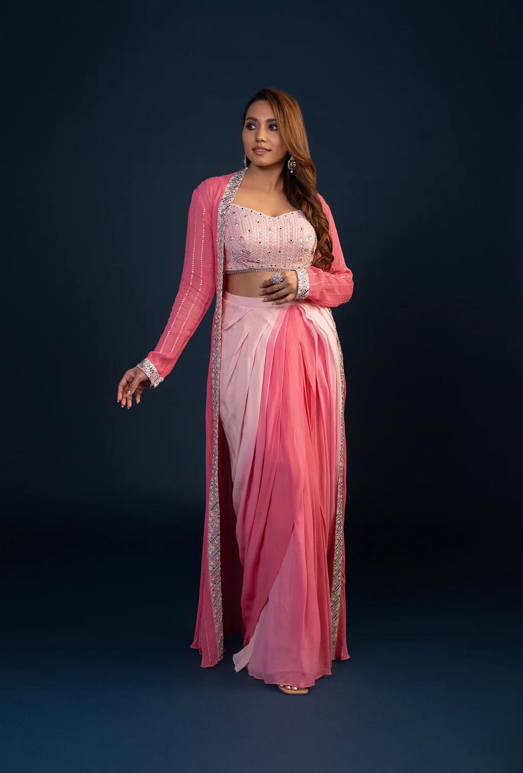 Pink Jacket & Skirt Co-ord Set