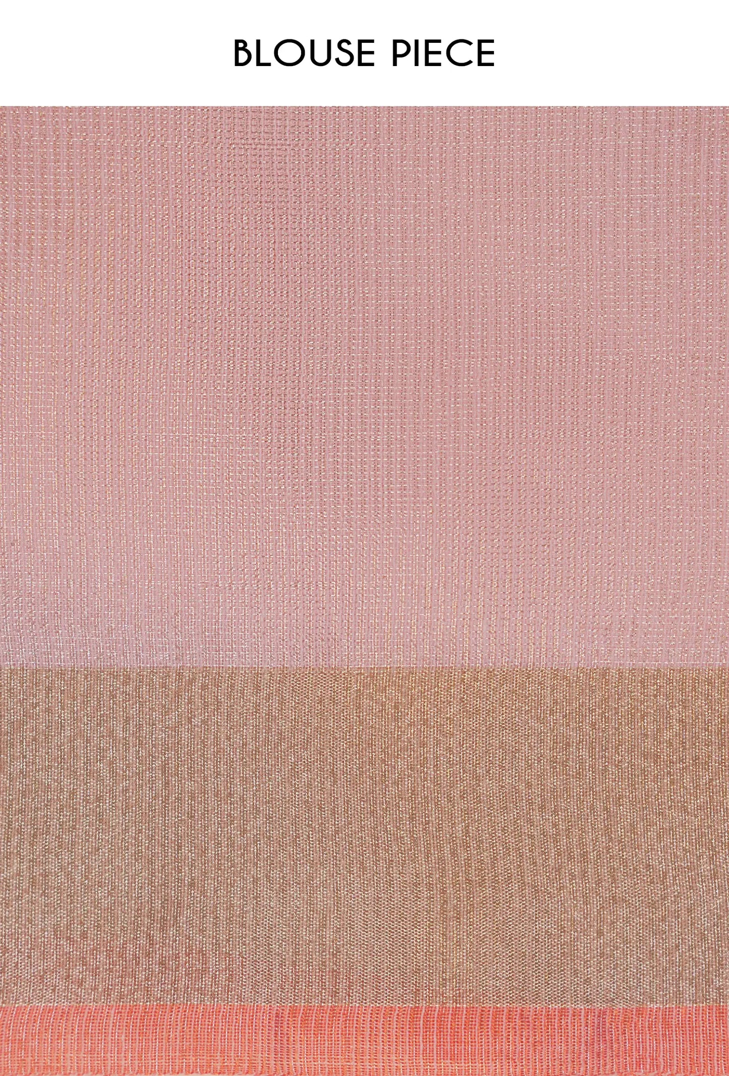 Soft Pink Khadi Tissue Saree With Unstitched Blouse