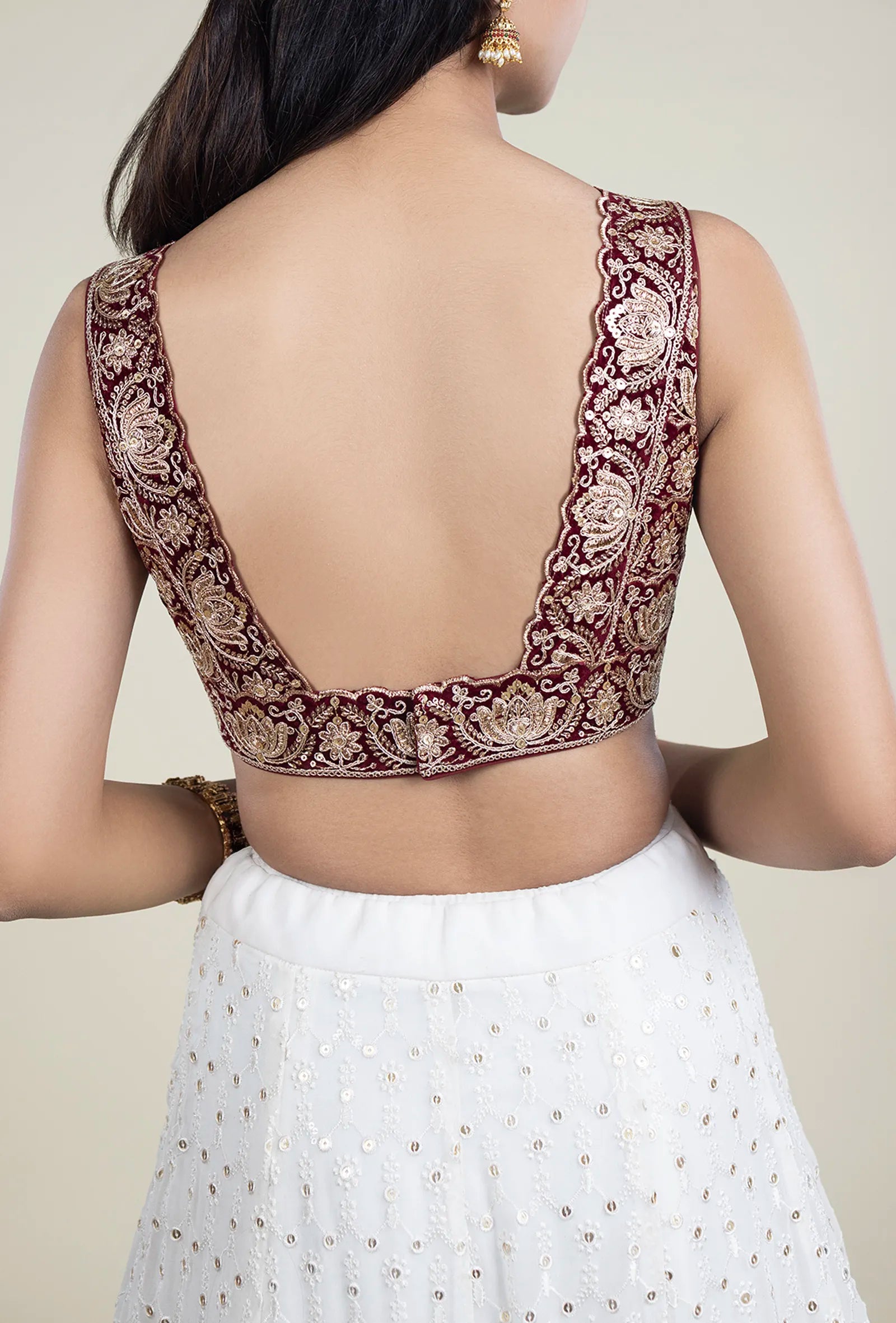 TJBL00016_5 Maroon Designer Blouse