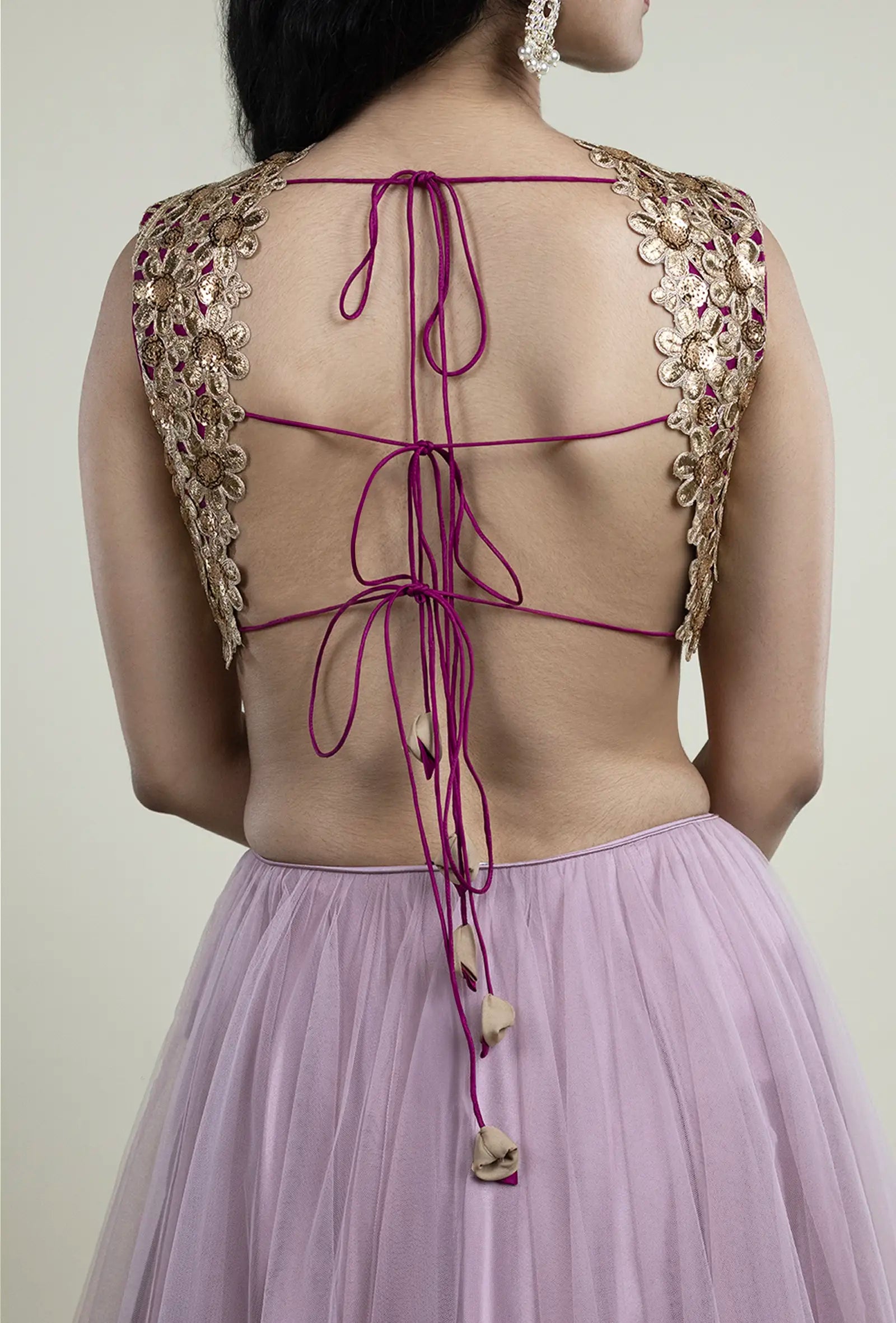 TJBL00018_5 Rani Pink with Gold Designer Blouse