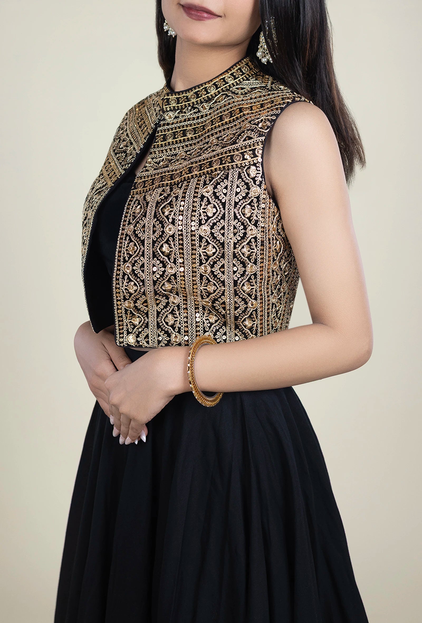 TJBL00028_2 Black Jacket Blouse