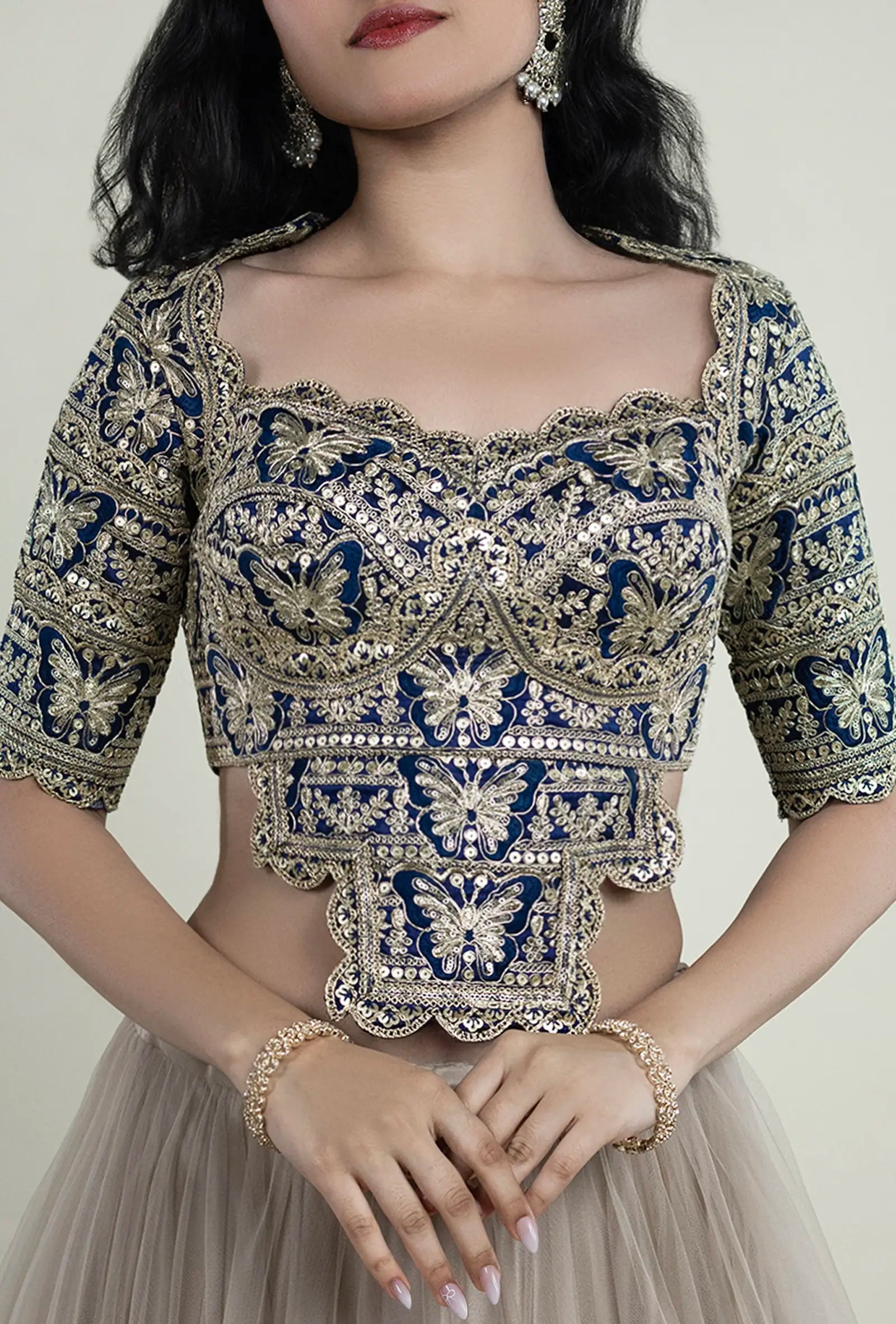 TJBL00034_1 Navy Blue Blouse