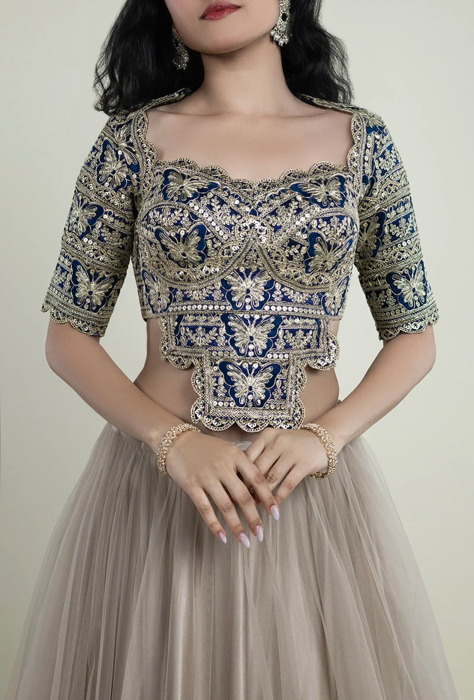 TJBL00034_2  Navy Blue Blouse