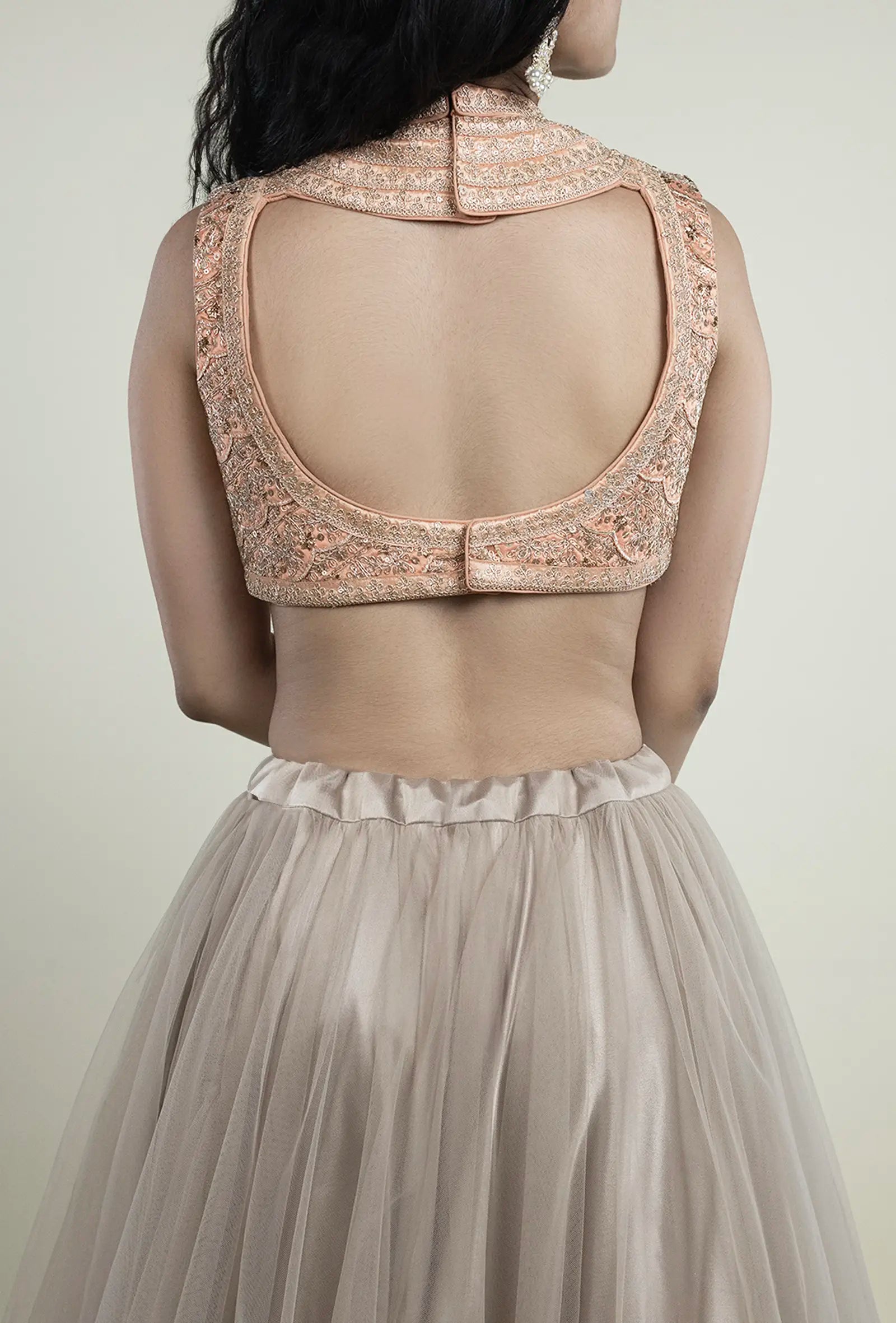 TJBL00039_5 Peach Embroidery Blouse