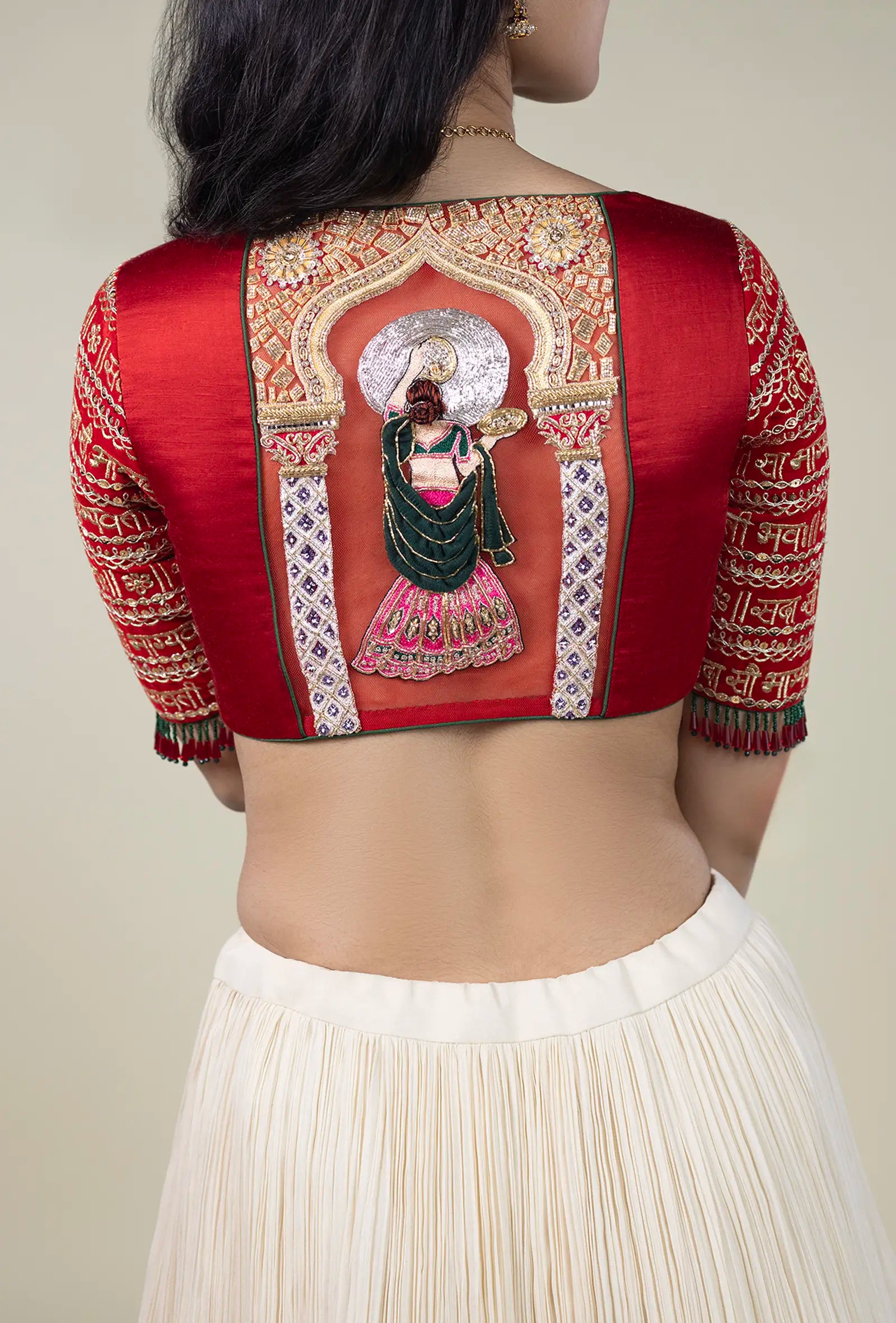 Red Bridal Blouse in Modal Silk