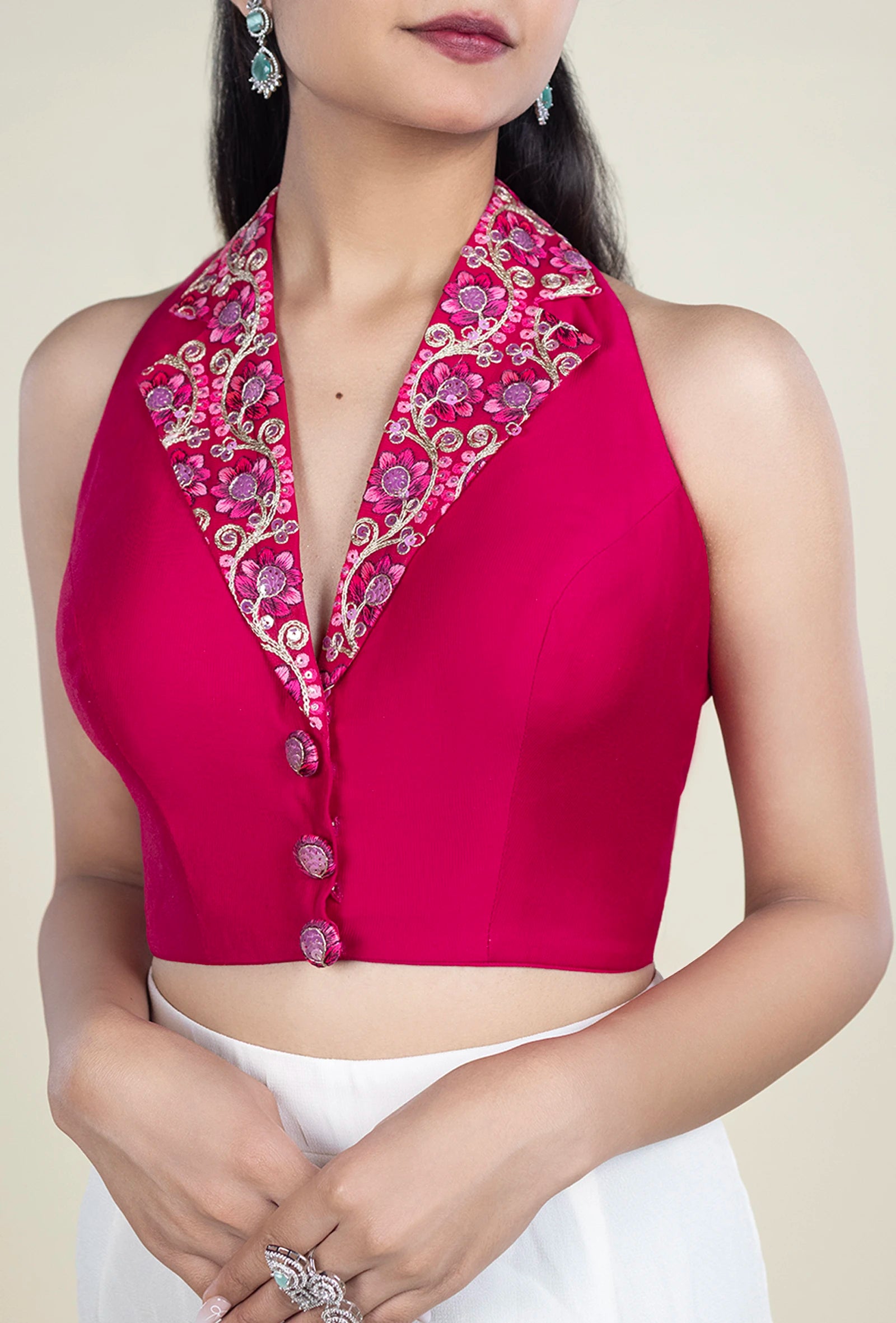 TJBL00055_2 Pink-Collar Blouse