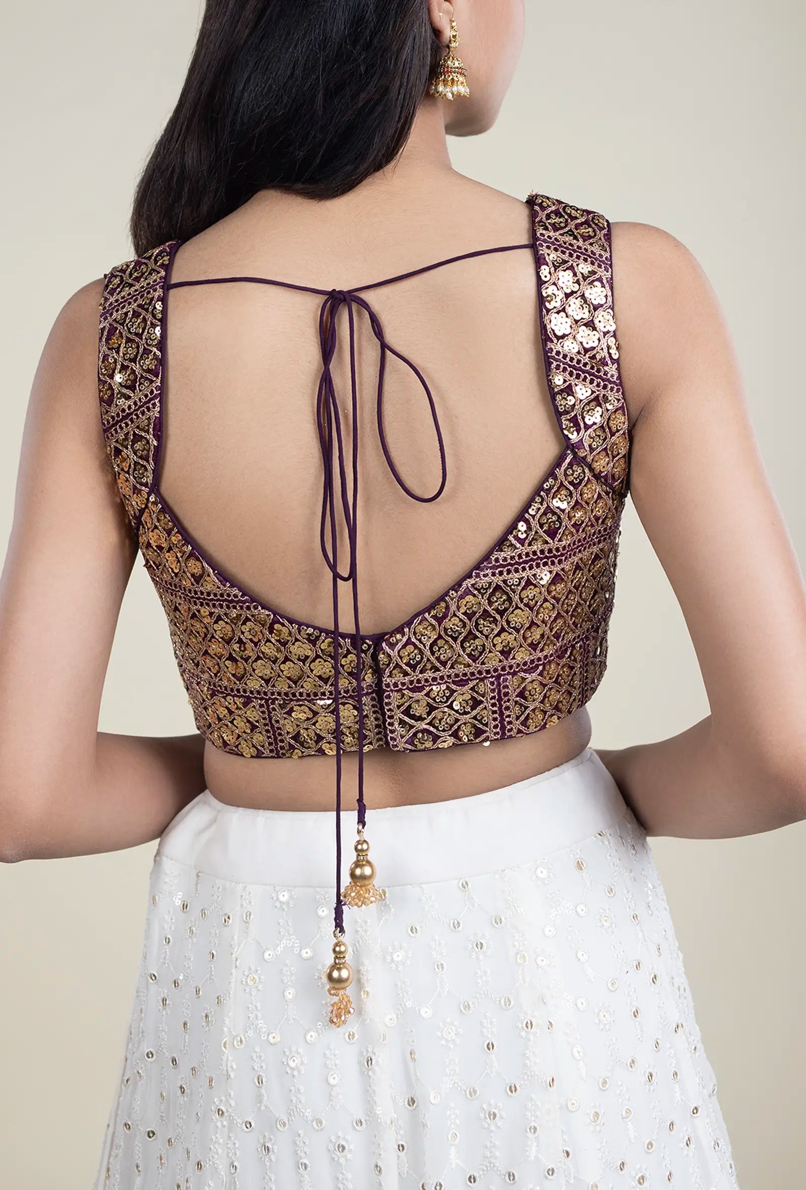 TJBL0008_9 Purple-Gold Blouse