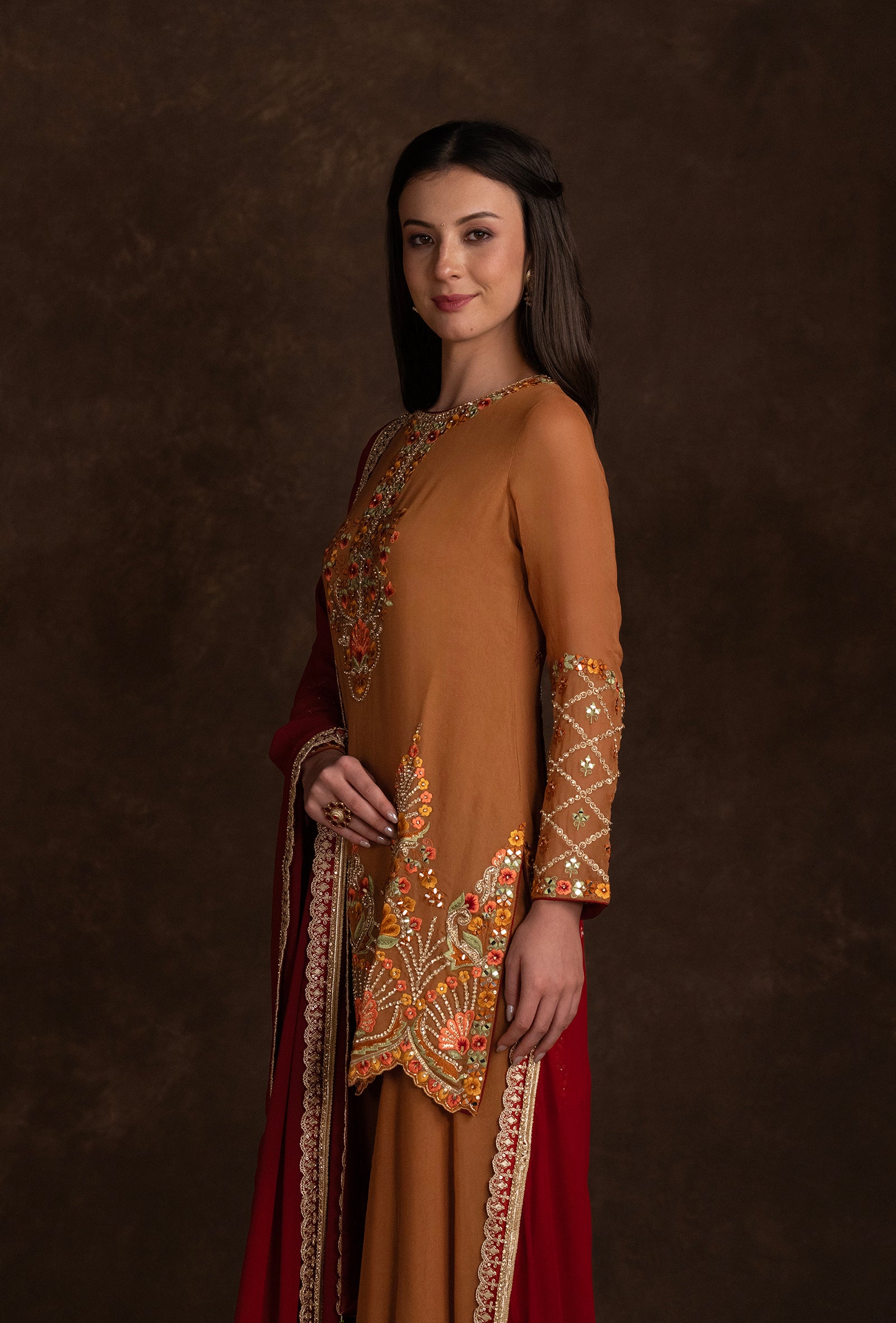 TJPC0065_2 Maroon Suit Set