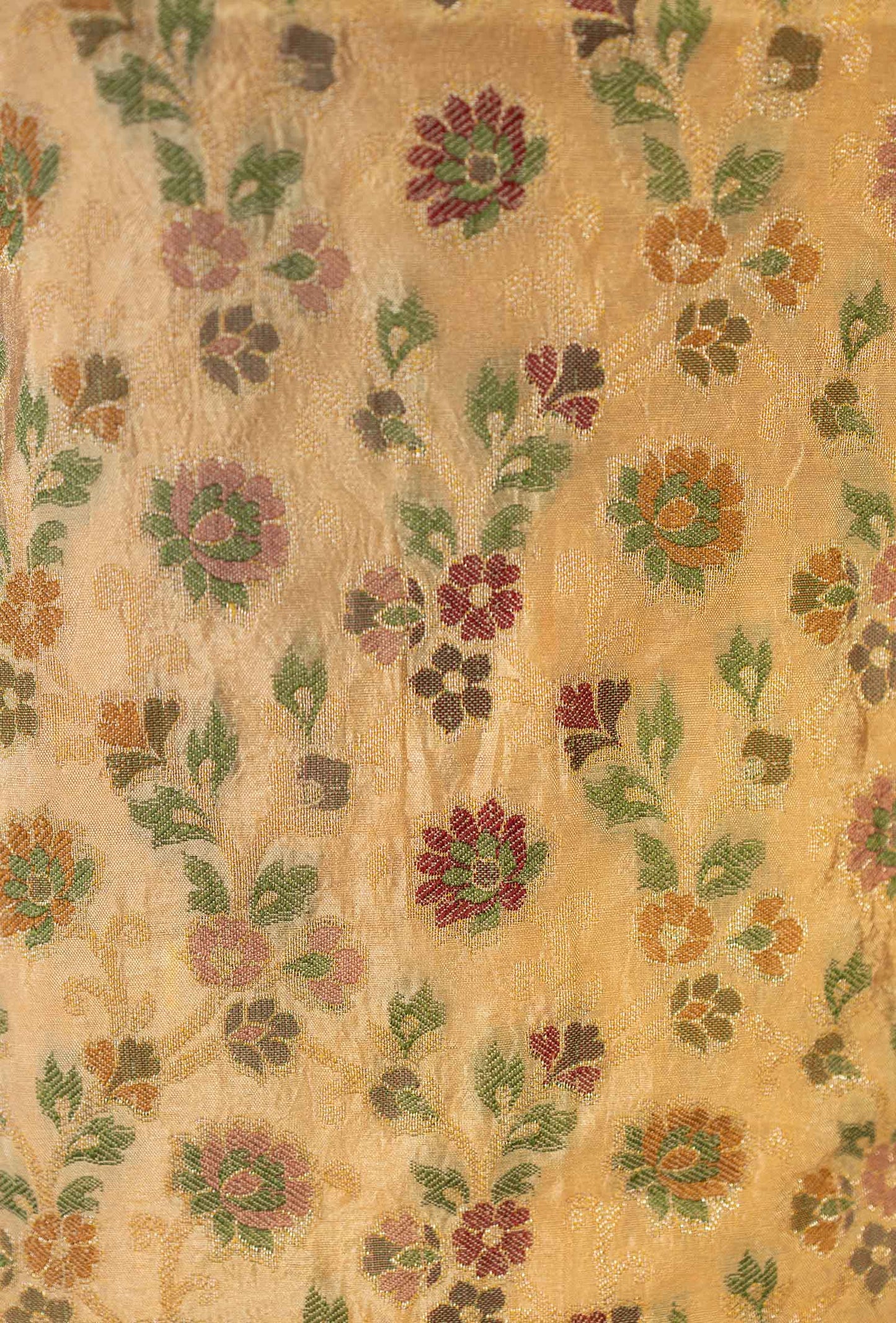 Yellow Chanderi Printed Kurta with Cotton Pant & Chiffon Dupatta