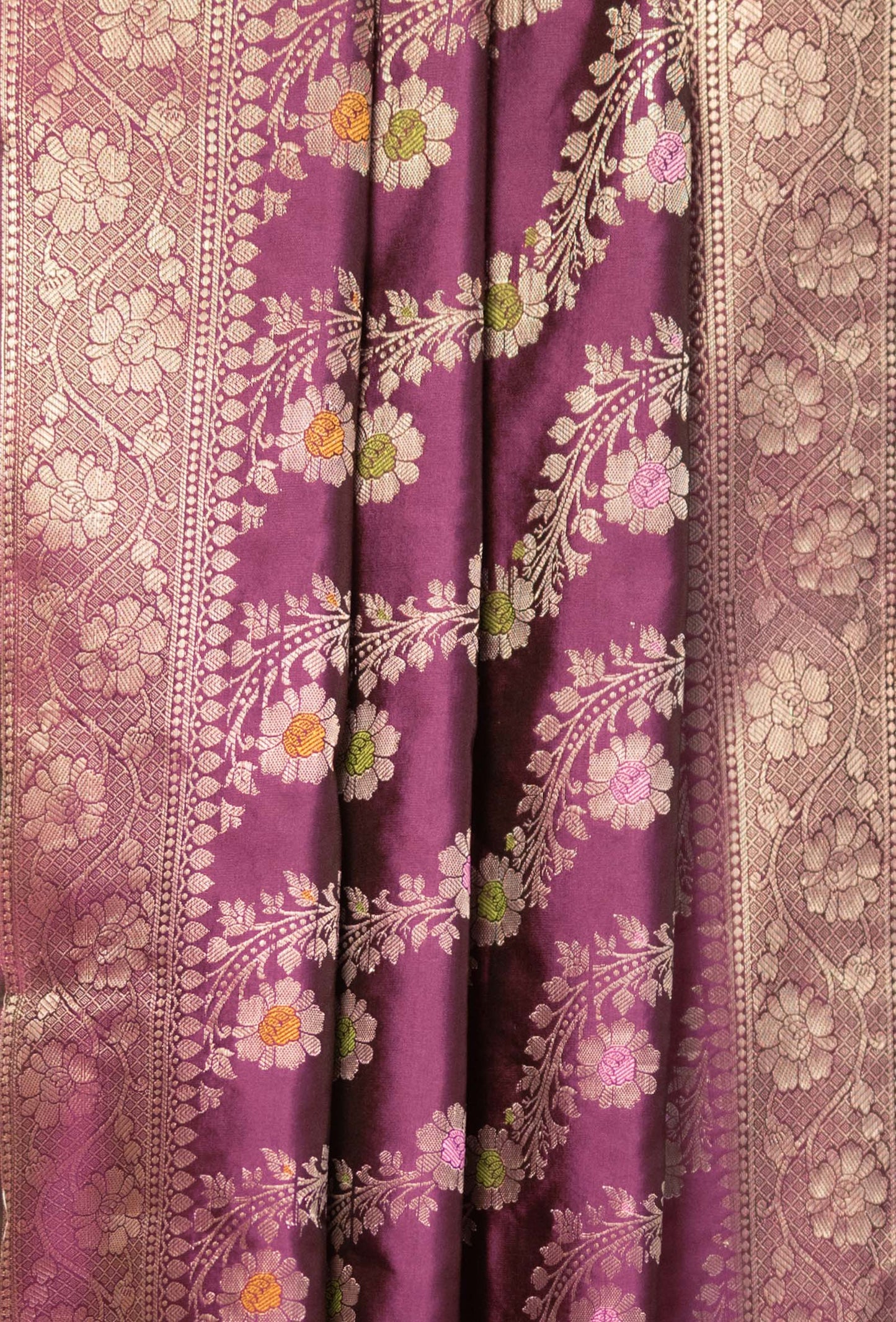 Deep Wine Banarasi Silk Designer Suit Piece