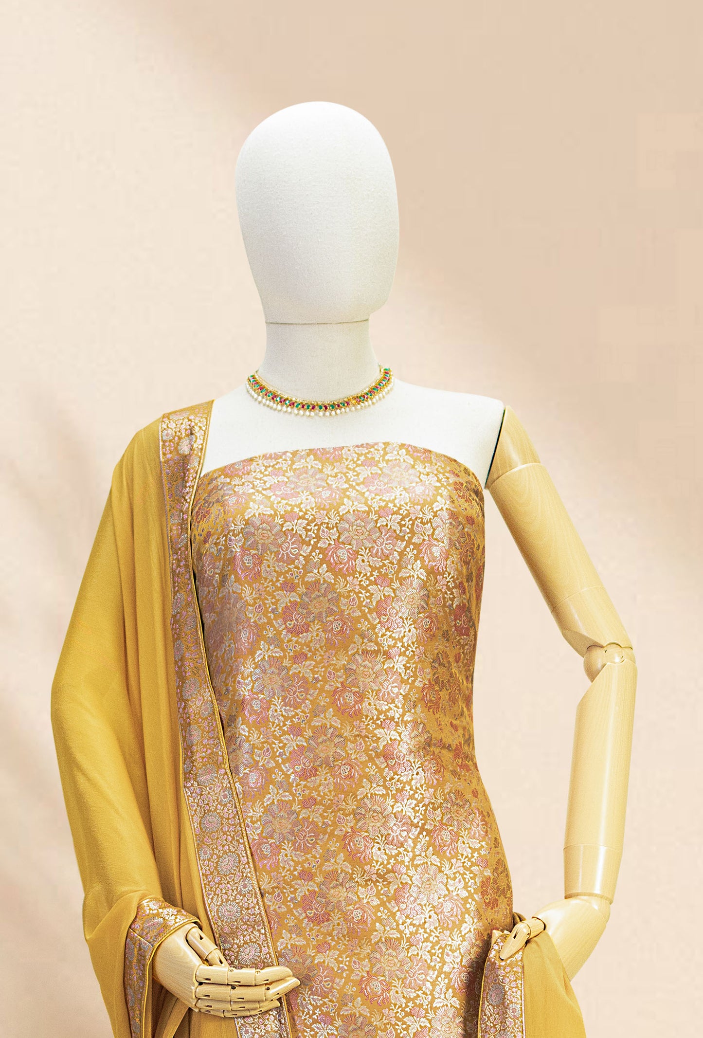 Golden Glow Modal Banarasi 3-piece Suit Set
