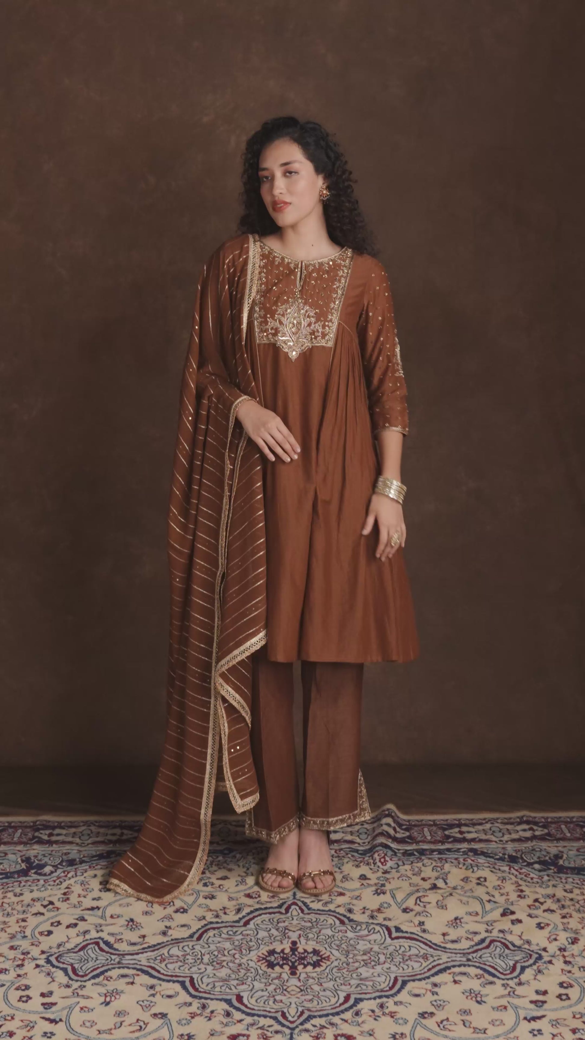 tjpc0058 Brown Banarasi Pret Video