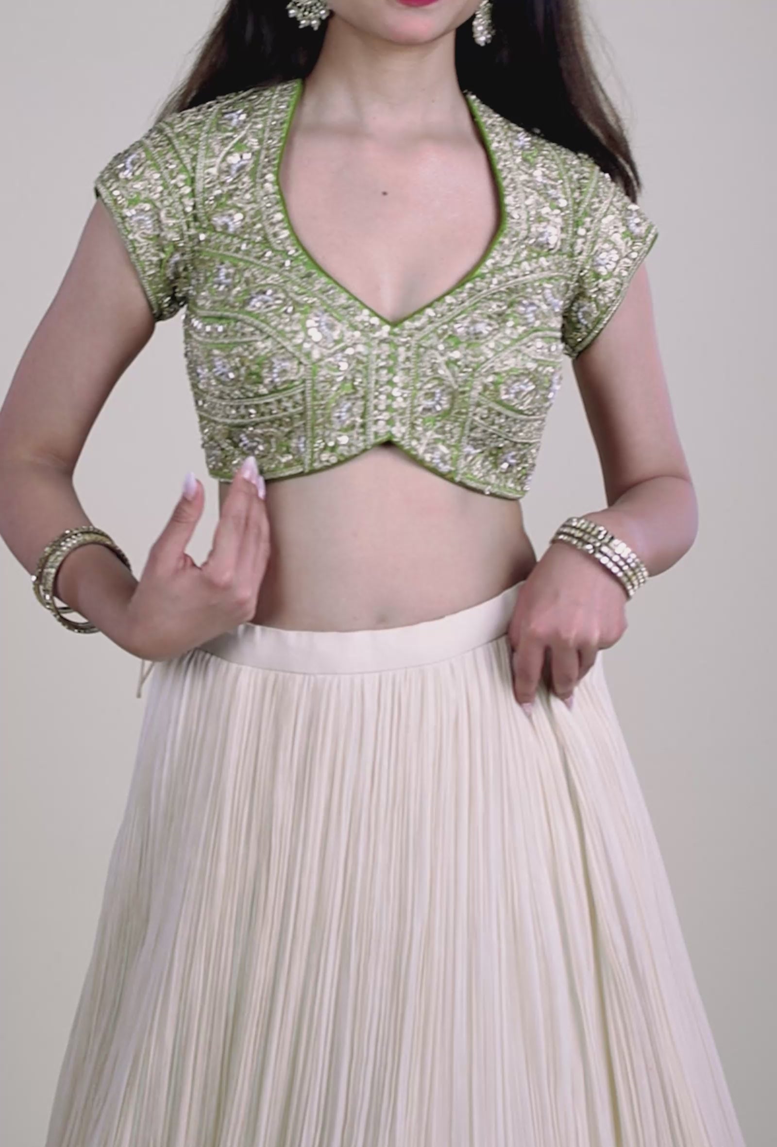 Mehendi Green Festive Embroidered Blouse