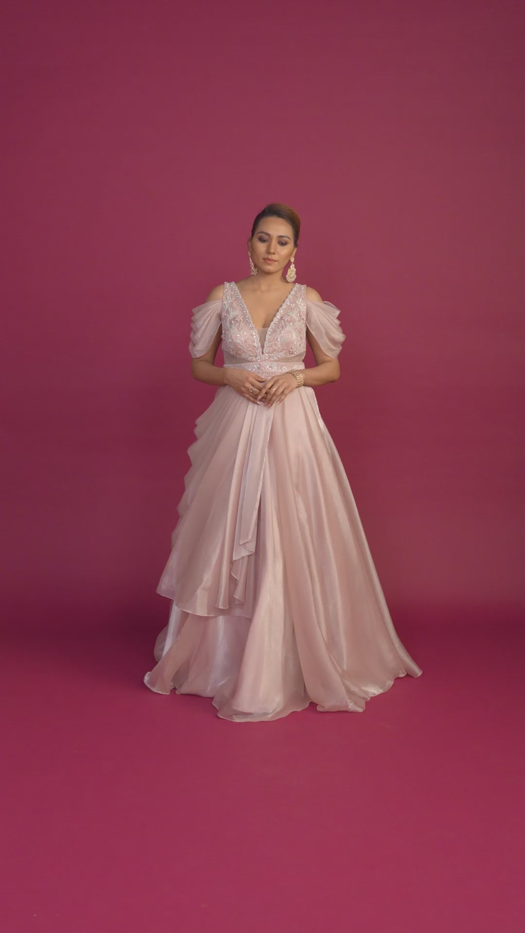 Fern Rosewater Pink Waist Cut Ball Gown