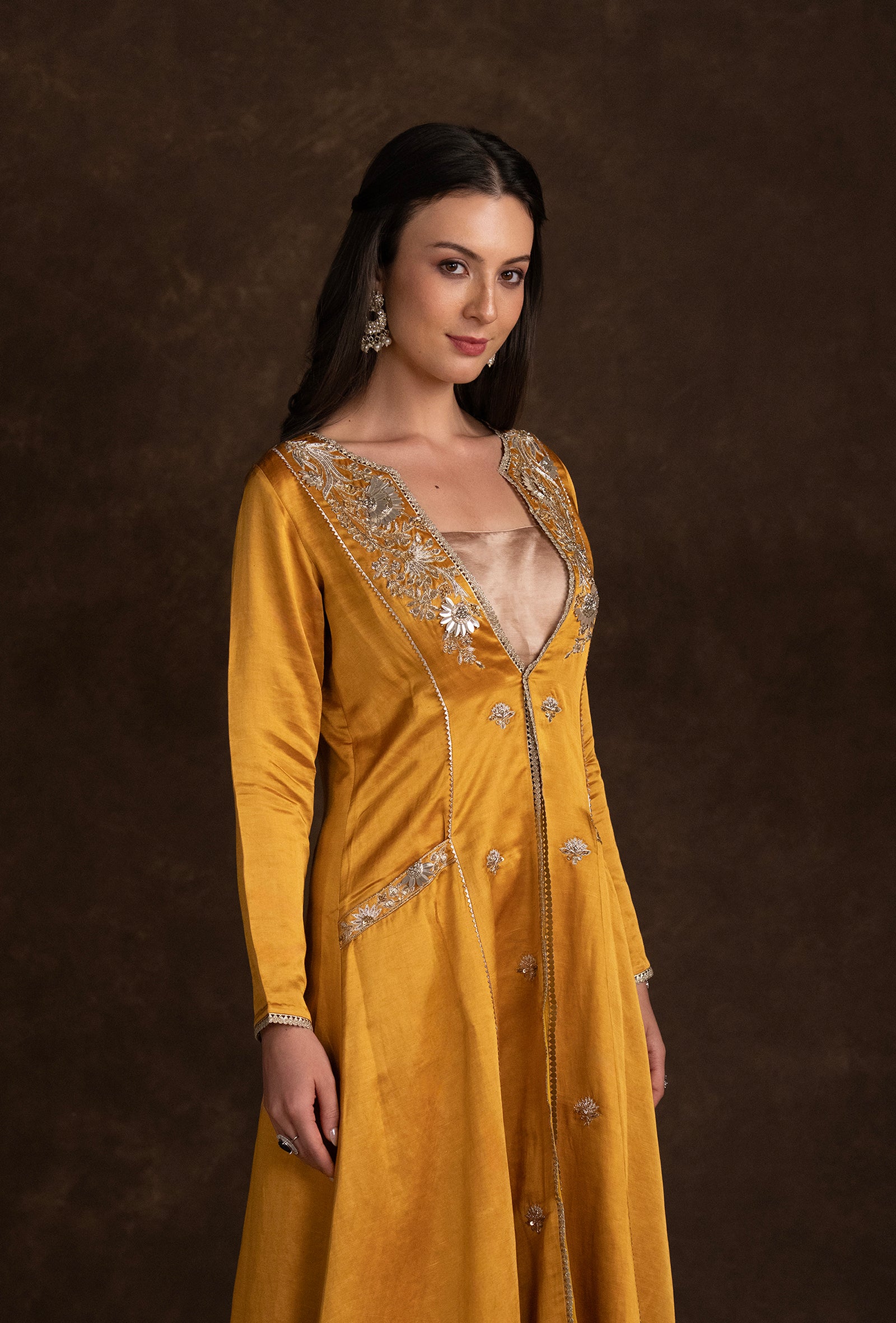 tjpc0053_2 Mustard Yellow Ethnic Suit Set