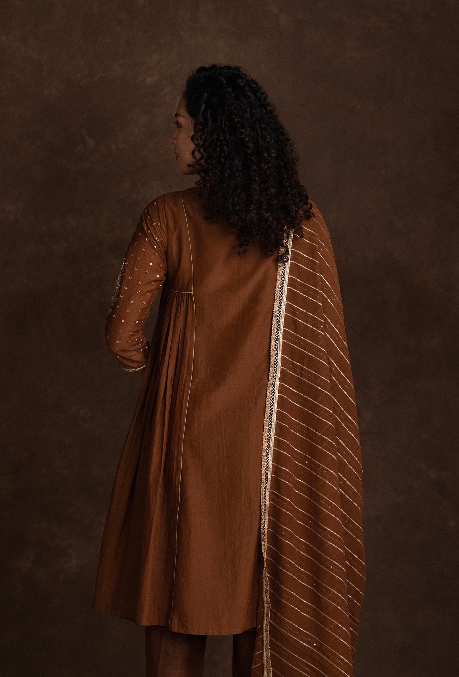 tjpc0058_4 Brown Banarasi Pret