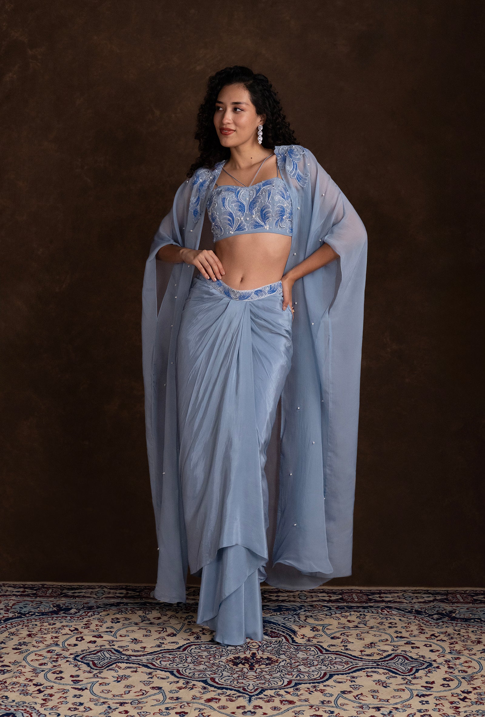 tjpc0060_1 Blue Co-ord Set Jacket Pret