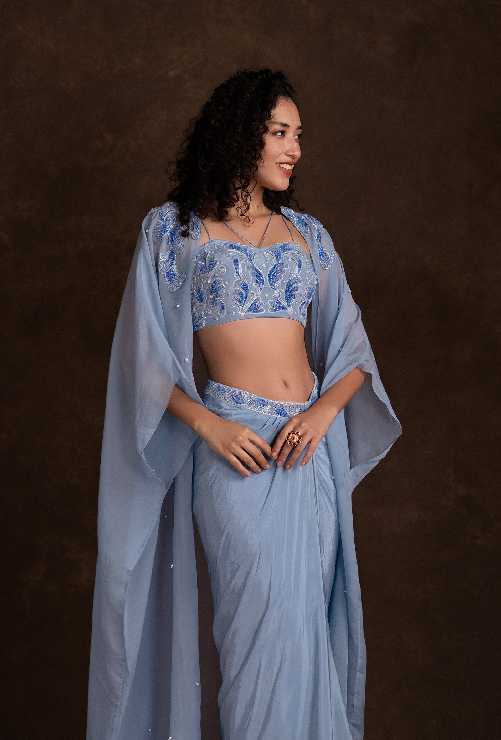 tjpc0060_3 Blue Co-ord Set Jacket Pret