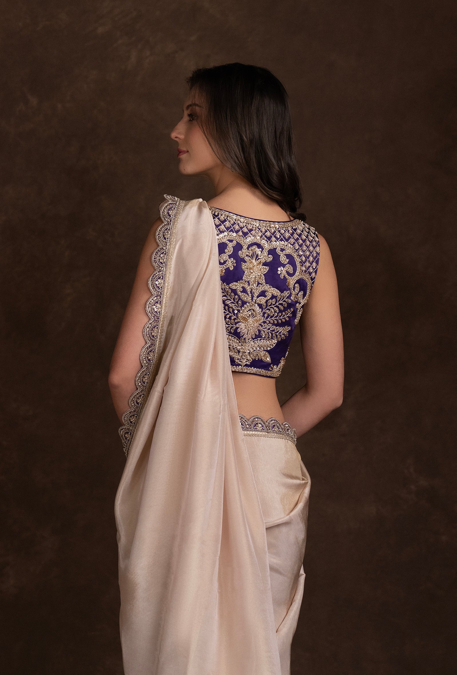 tjs07_4 Beige Designer Blouse