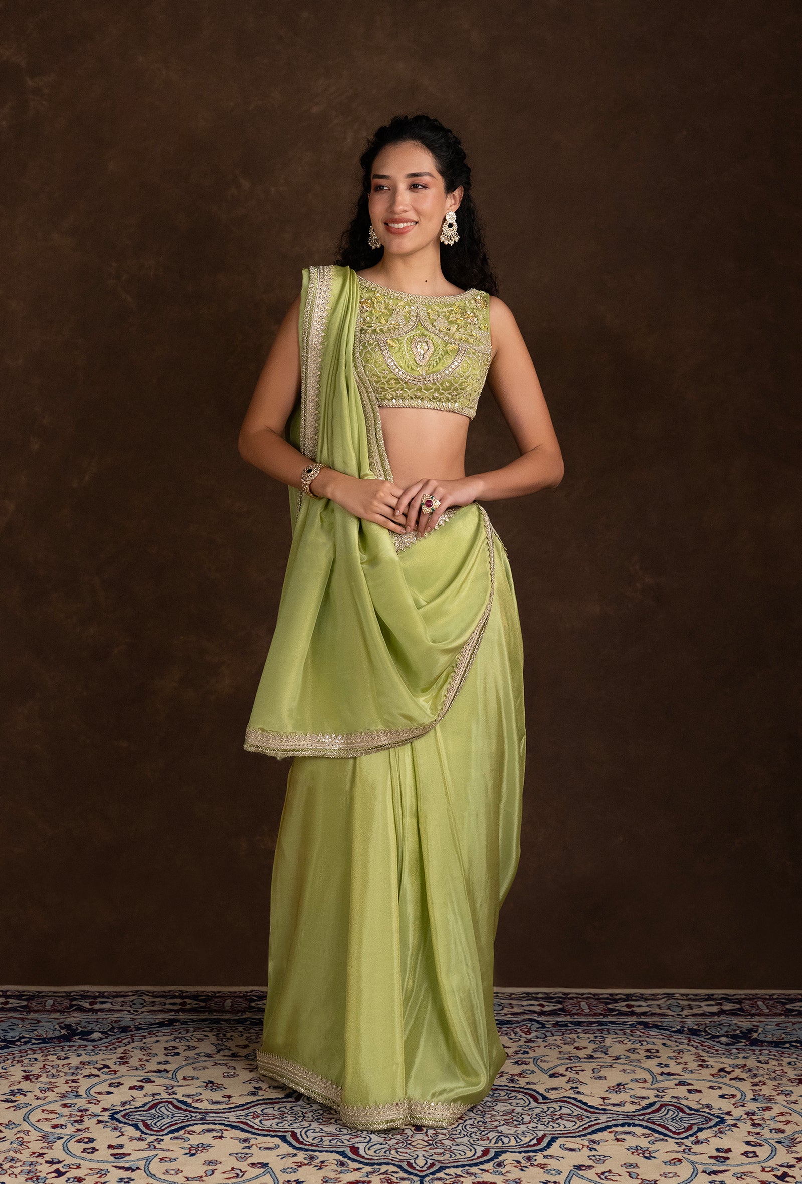 tjs08_1 Green Designer Blouses