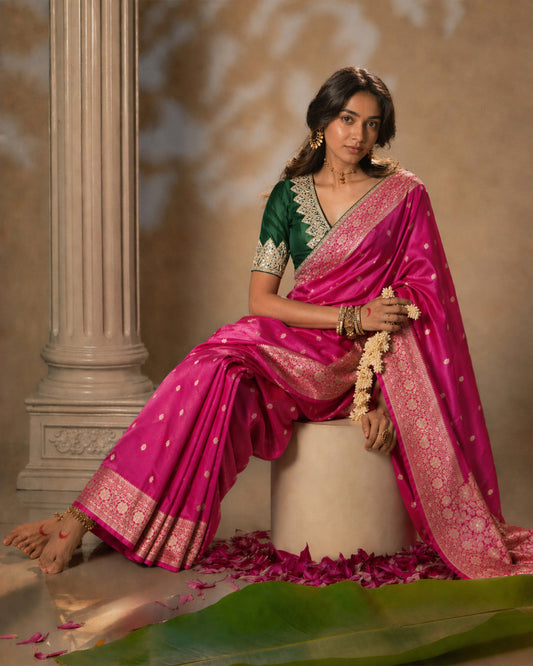 Which Blouse Suits For Pink Saree