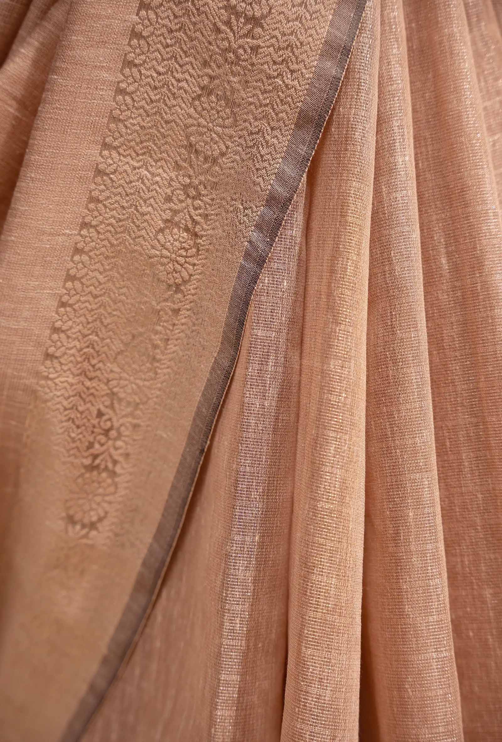 Khadi Organza Saree In Dusty Pink For A Soft And Elegant Look
