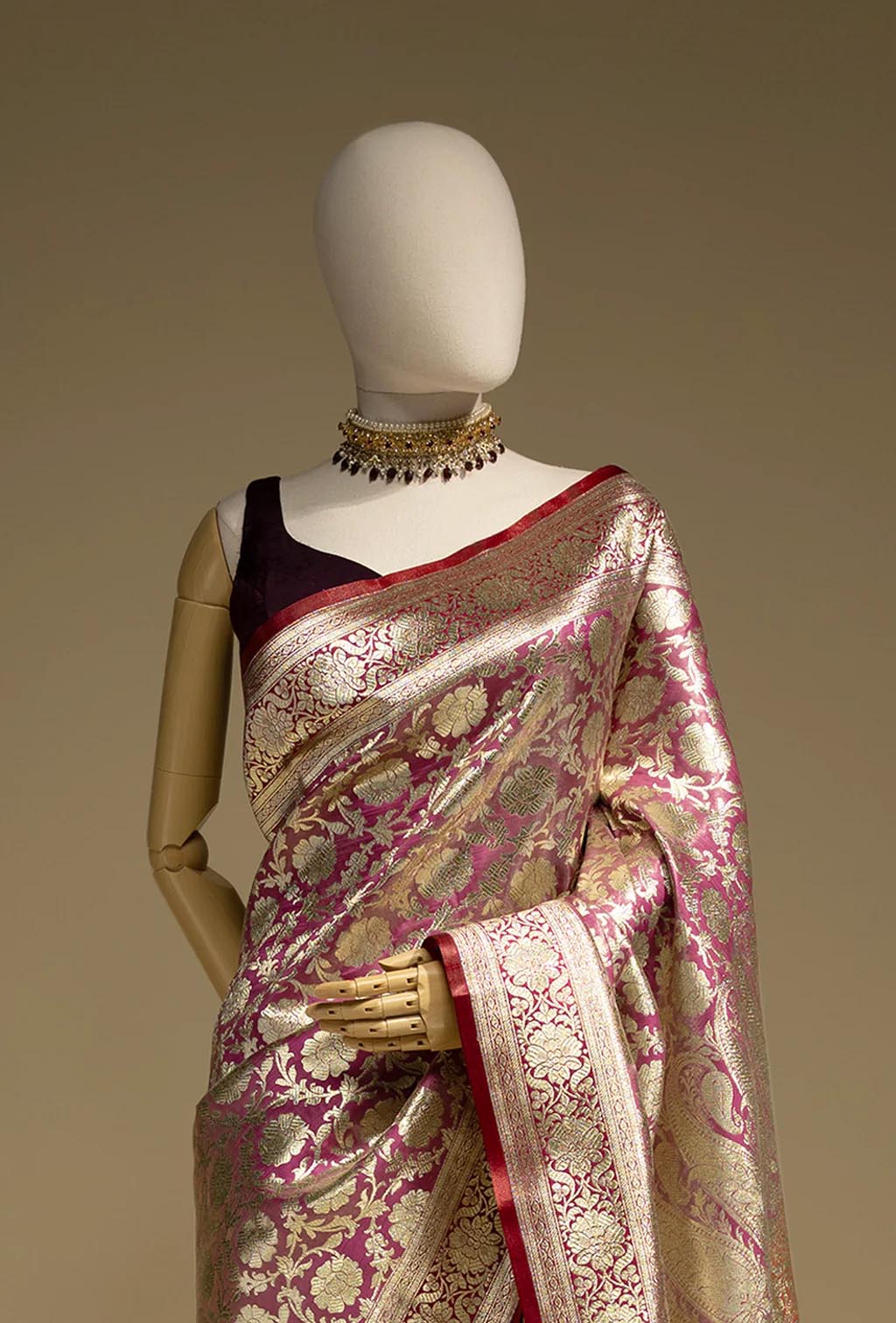 Banarasi Brocade Silk Saree In Rich Purple