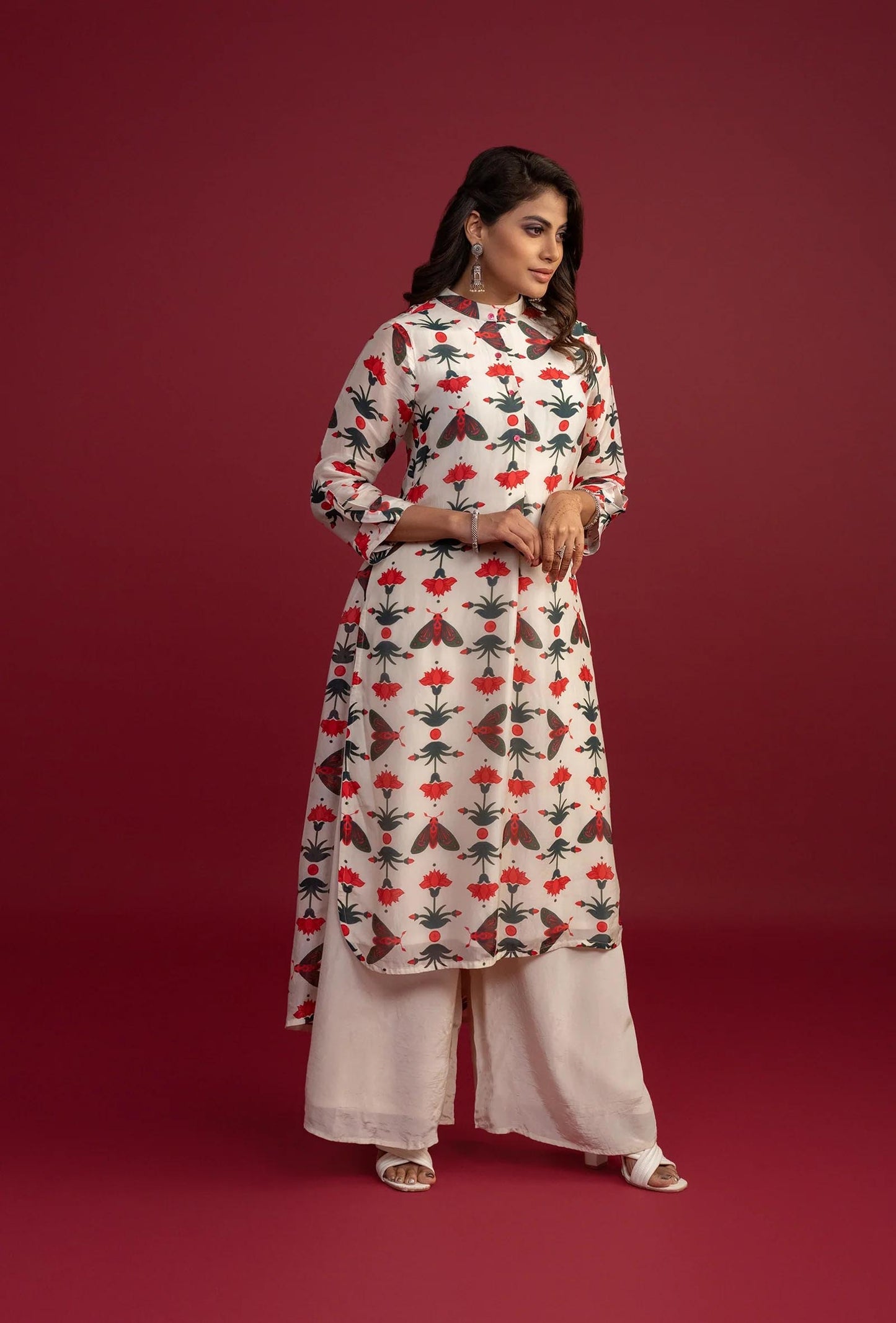 Off-White Bug Print Kurta Set