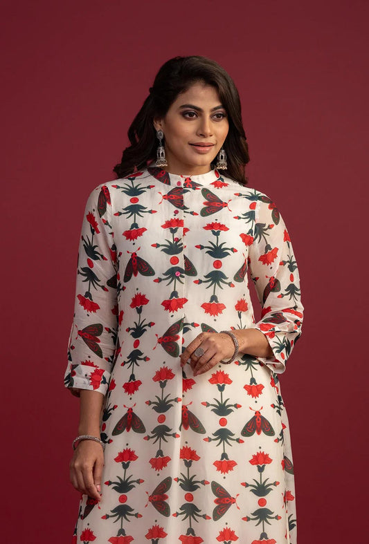 Off-White Bug Print Kurta Set