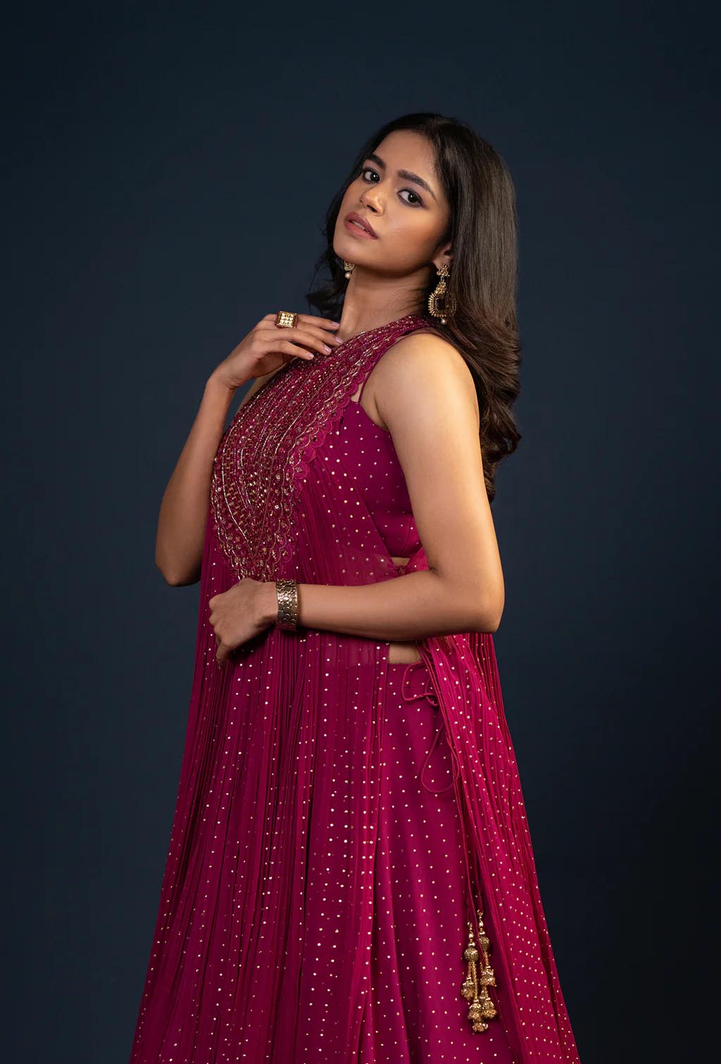 Aria Rani Pink Jacket Lehenga Set