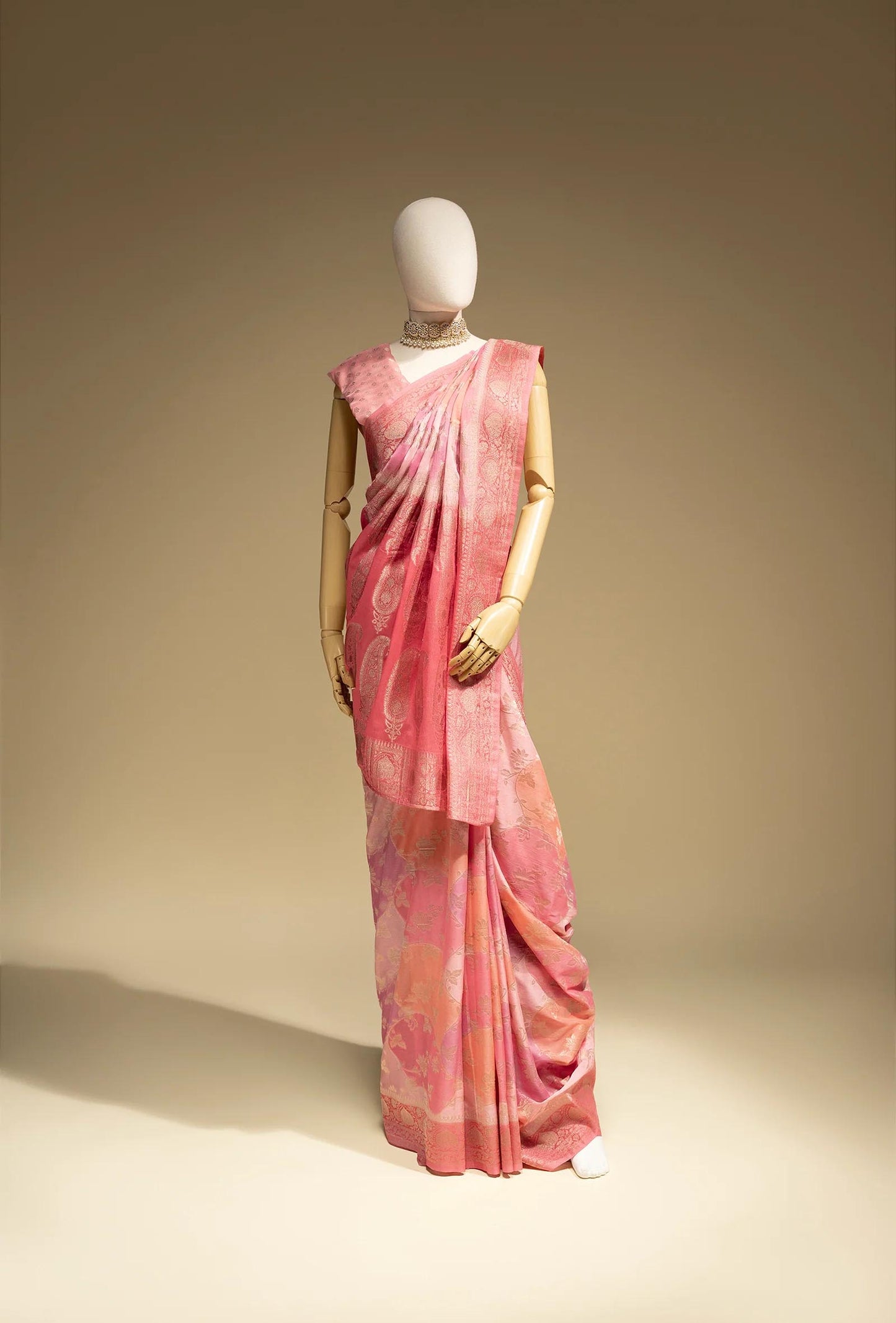 Fuchsia Pink Tilfi Khadi Georgette Saree