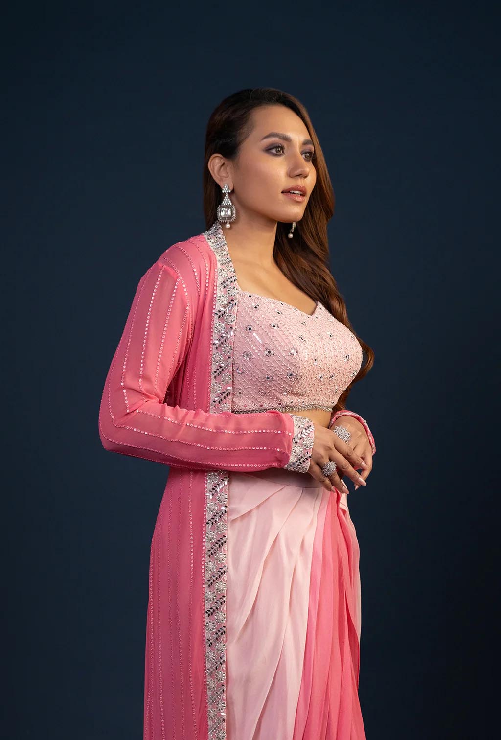 Pink Jacket & Skirt Co-ord Set