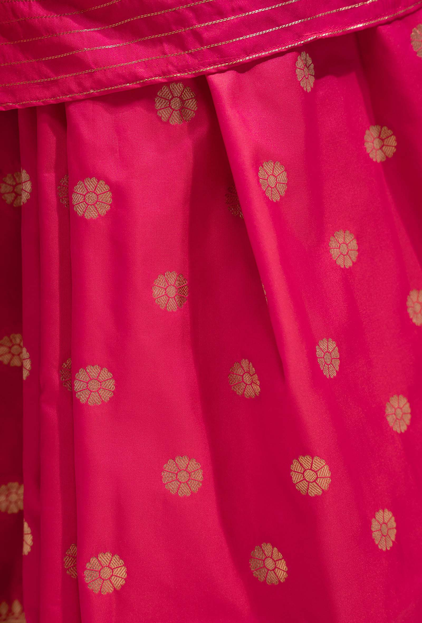 Rani Pink Artisanal Kalamkari Bridal Silk Saree