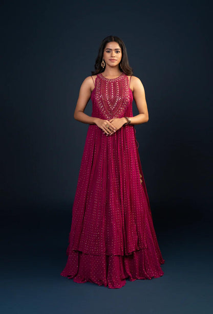 Aria Rani Pink Jacket Lehenga Set