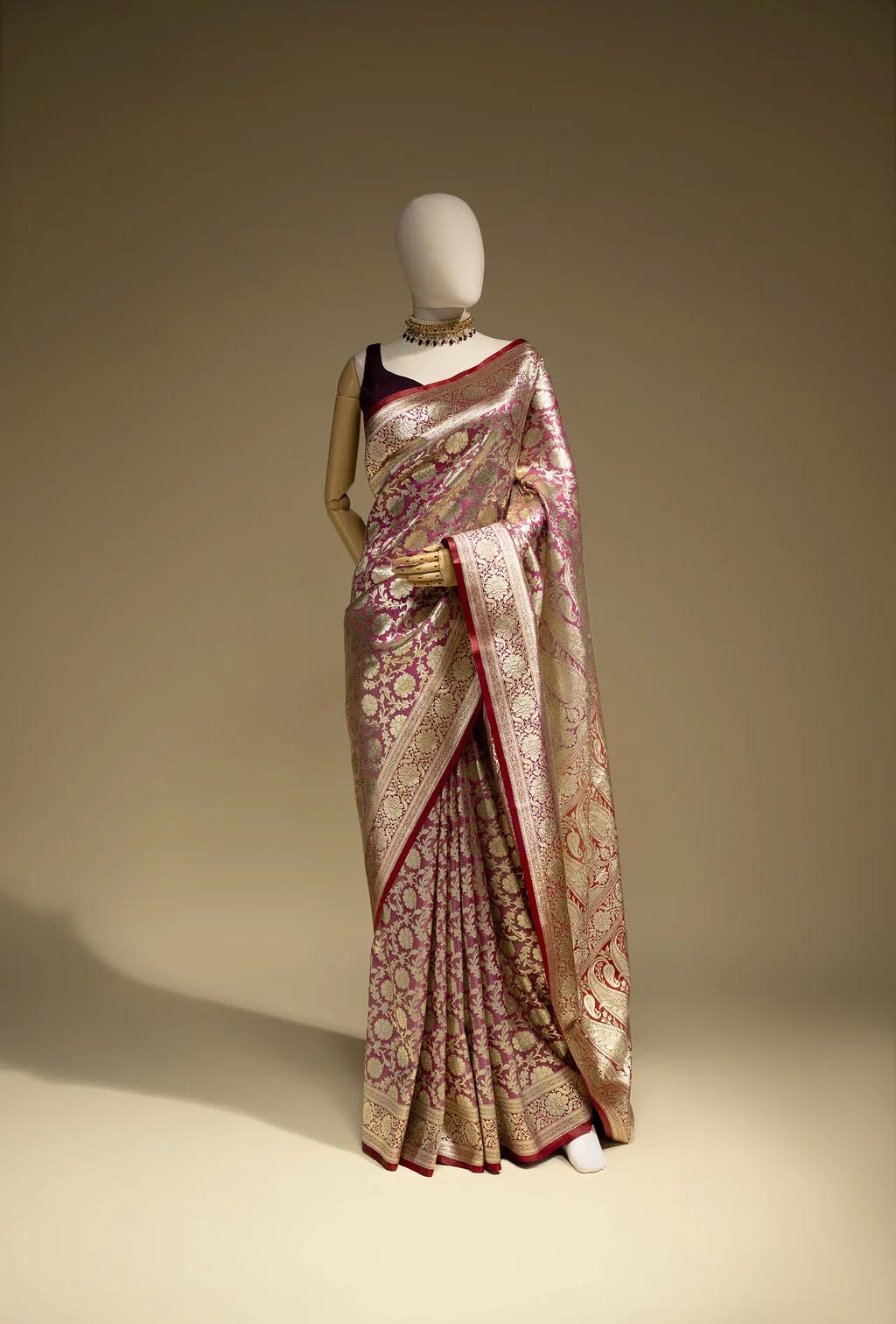 Banarasi Brocade Silk Saree In Rich Purple