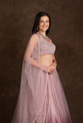 Inaya Ombre Purple Net Ruffle Lehenga Set
