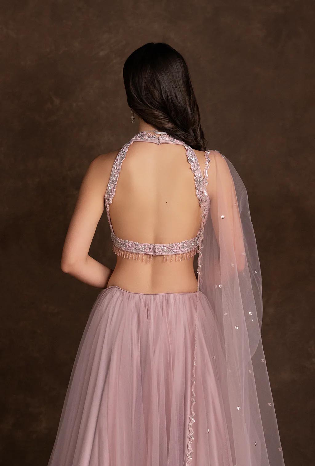 Inaya Ombre Purple Net Ruffle Lehenga Set