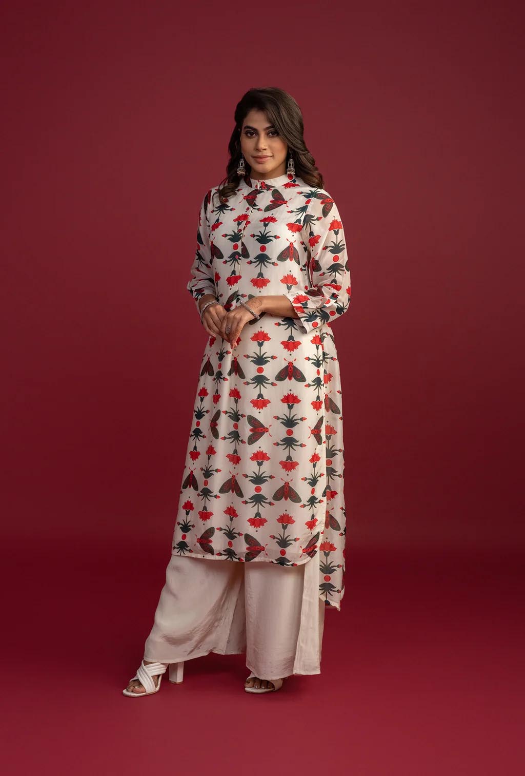 Off-White Bug Print Kurta Set