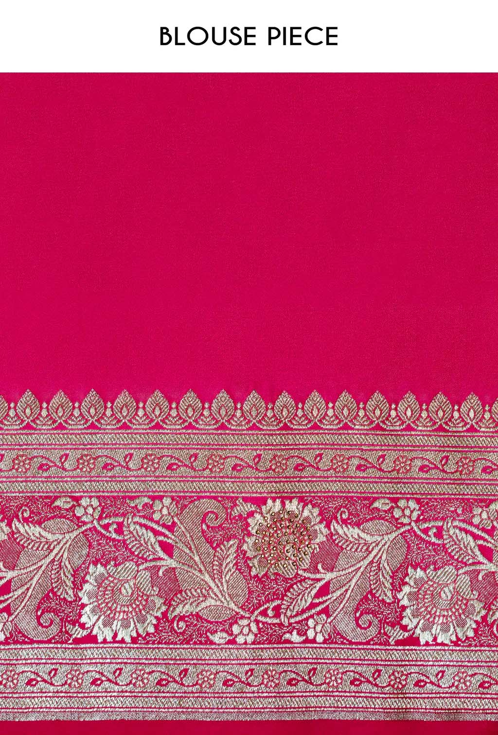 Rani Pink Katan Silk Saree with Zari Buttiwork