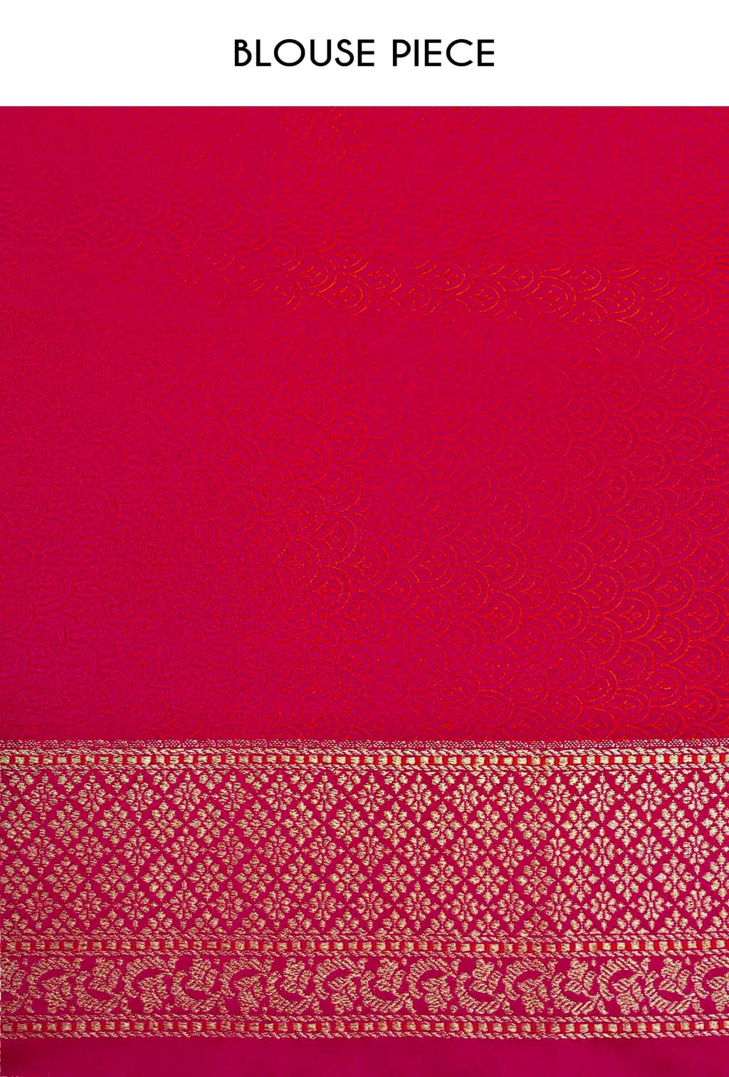 Rani Pink & Red Geometric Motif Mashru Silk Saree