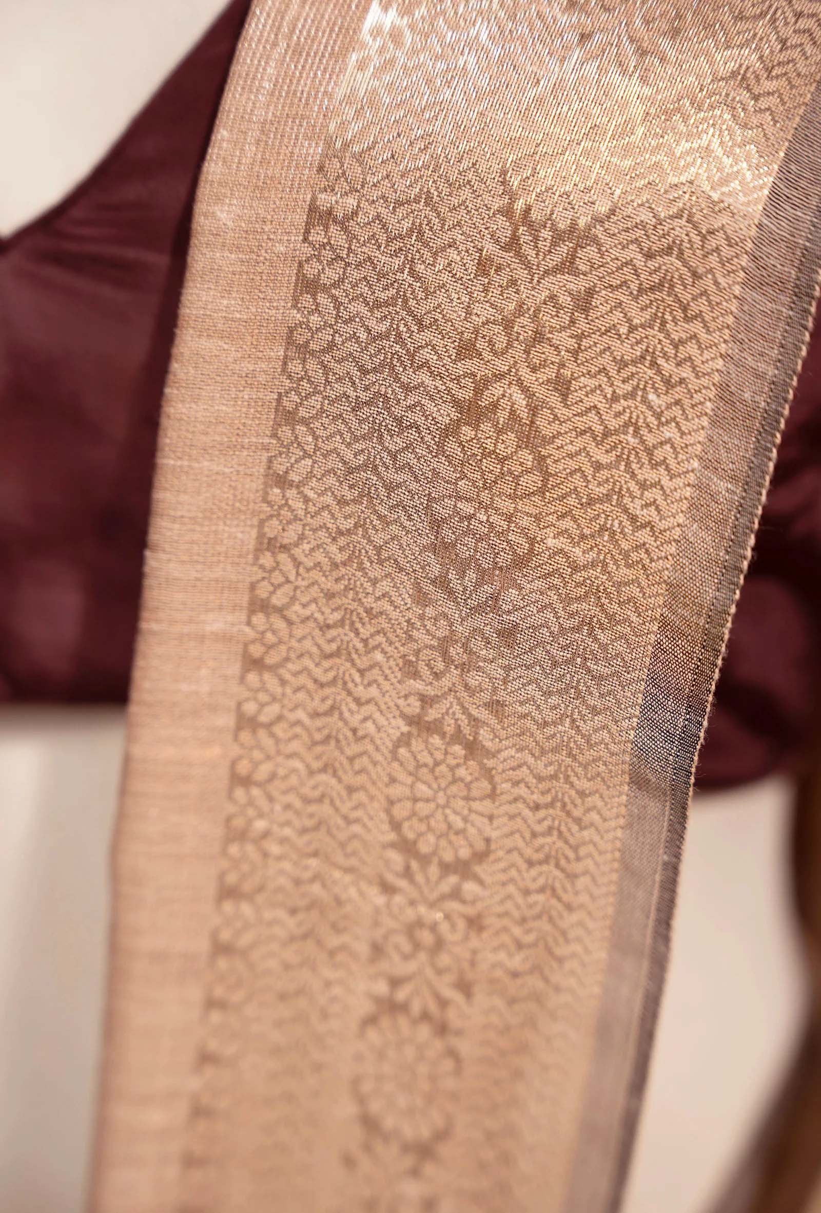 Khadi Organza Saree In Dusty Pink For A Soft And Elegant Look