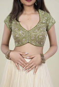 Mehendi Green Festive Embroidered Blouse