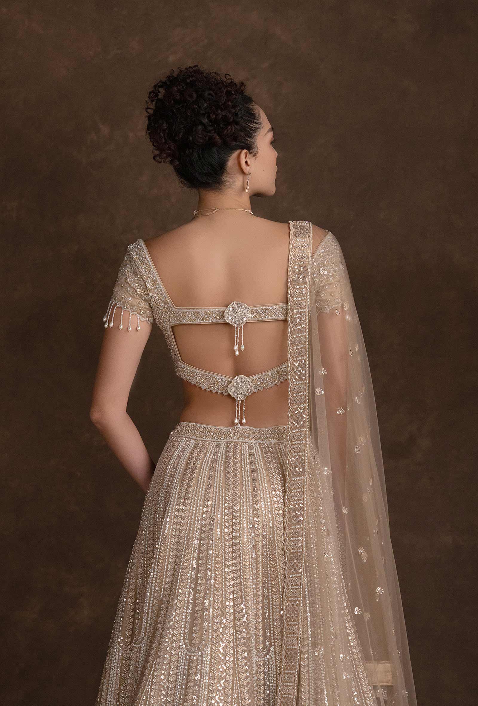 Ada Golden Hand Embroidered Bridal Lehenga Set