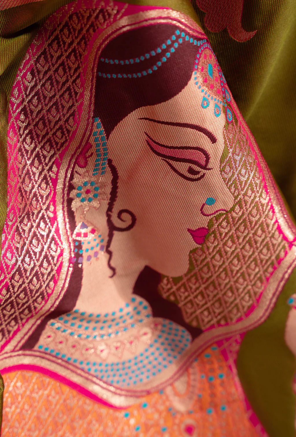 Rani Pink Artisanal Kalamkari Bridal Silk Saree