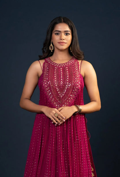 Aria Rani Pink Jacket Lehenga Set