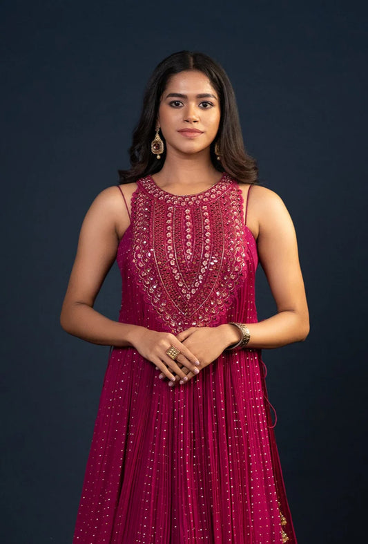 Aria Rani Pink Jacket Lehenga Set