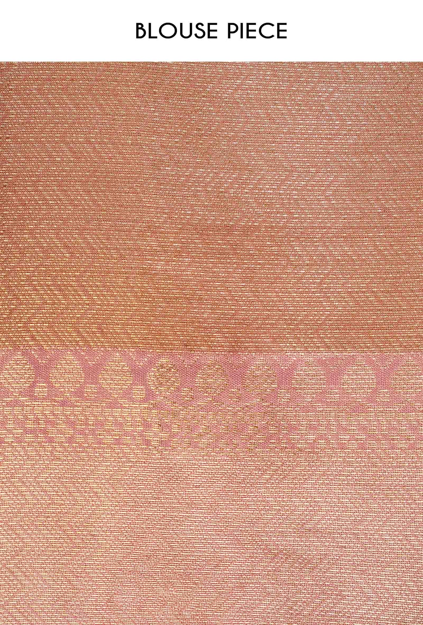 Tissue Silk Saree In Golden And Pink With Paisley Motifs