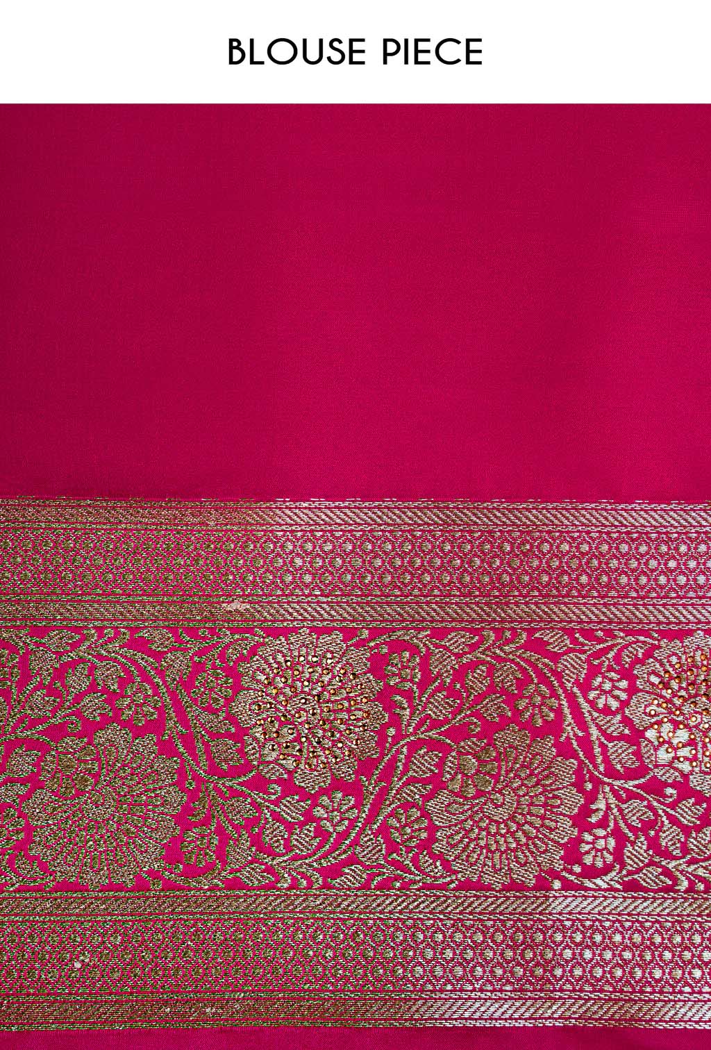 Katan Silk Saree In Rani Pink With Intricate Jangla Work
