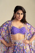 Purple Cocktail Cape Co-ord Set